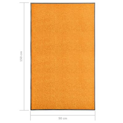 vidaXL Felpudo lavable naranja 90x150 cm