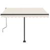 vidaXL Toldo de pie retráctil manual crema 350x250 cm