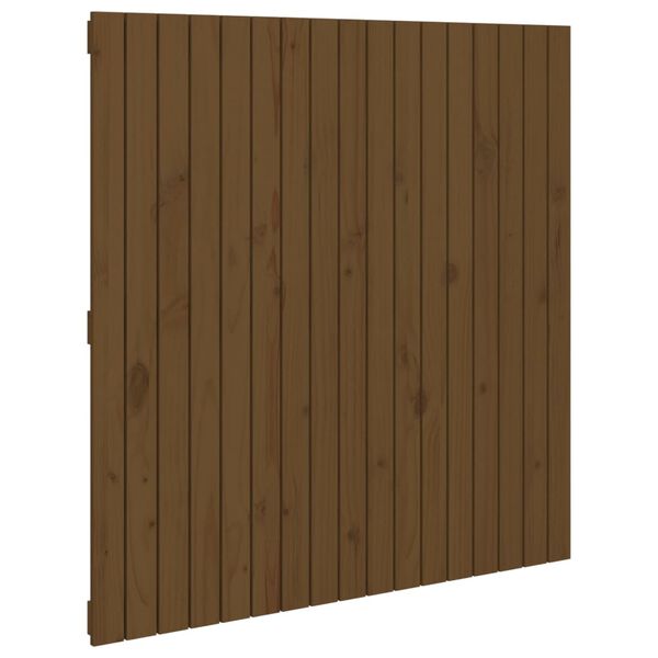 vidaXL Cabecero de cama de pared madera pino marr&oacute;n miel 108x3x110 cm