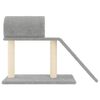 vidaXL Rascador para gatos con túnel y escalera gris claro 55,5 cm