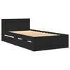 vidaXL Estructura cama con cabecero madera ingenier&iacute;a negra 75x190 cm