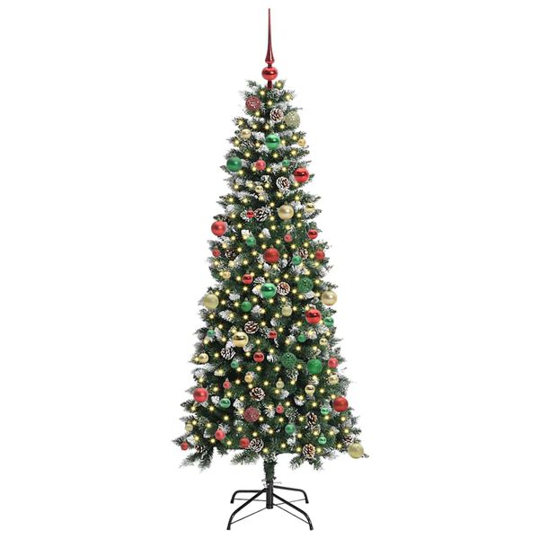 vidaXL &Aacute;rbol de Navidad artificial Verde 180 cm PVC, Pl&aacute;stico y Acero