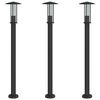 vidaXL L&aacute;mparas de suelo exterior 3 uds acero inoxidable negro 100 cm