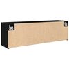 vidaXL Mueble de pared de ba&ntilde;o madera ingenier&iacute;a negro 100x25x30 cm
