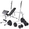 vidaXL Banco ejercicios con soporte pesas, pesas y mancuernas 120 kg