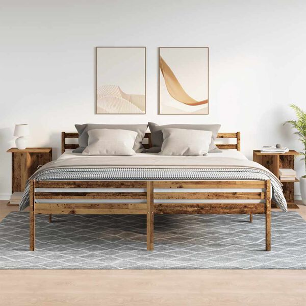 vidaXL Mesitas noche 2 uds madera ingenier&iacute;a envejecida 46,5x29x61 cm