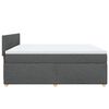 vidaXL Cama box spring con colch&oacute;n tela gris oscuro 200x200 cm