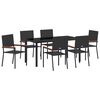 vidaXL Conjunto de Comedor de Jard&iacute;n 7 pcs Negro rat&aacute;n sint&eacute;tico