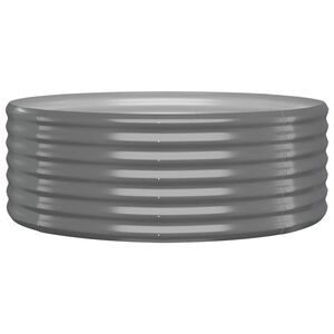 vidaXL Jardinera arriate acero galvanizado gris 100x100x36 cm