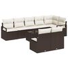 vidaXL Conjunto de sof&aacute;s de jard&iacute;n 9 uds. Marr&oacute;n y crema