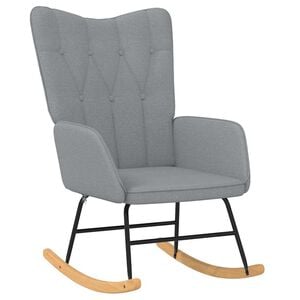 vidaXL Silla mecedora de tela gris claro