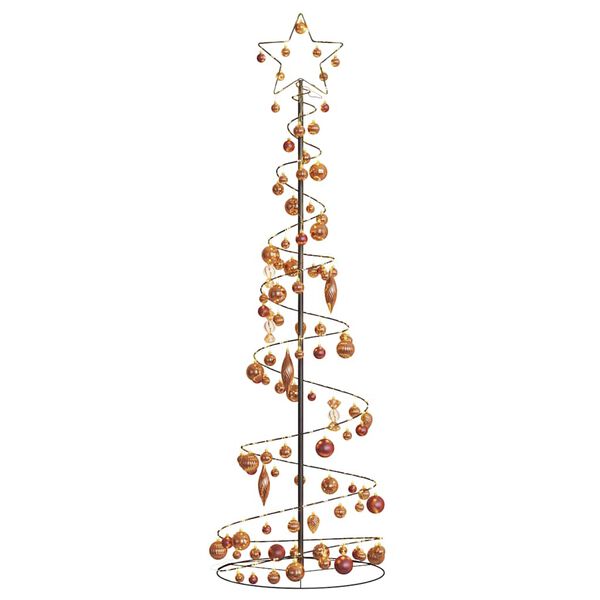 VidaXL LED para &aacute;rbol de Navidad con bolas 120 LED blanco c&aacute;lido 180cm