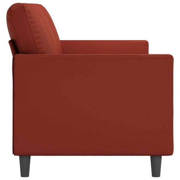 vidaXL Sof&aacute; de 3 plazas de cuero sint&eacute;tico rojo vino 180 cm