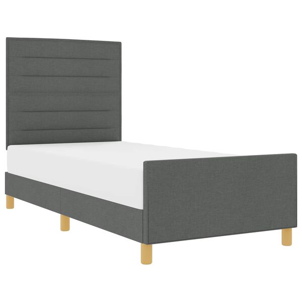 vidaXL Estructura de cama con cabecera Gris oscuro 80 x 200 cm tela