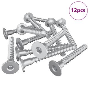 vidaXL Tornillos Confirmat 12 pcs Plateado &Oslash;5 x 40 mm Metal