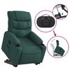 vidaXL Sillón eléctrico reclinable elevable de tela verde oscuro