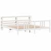 vidaXL Estructura de cama con cabecero sin colch&oacute;n blanco 200x200 cm