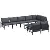 vidaXL Conjunto de sof&aacute;s de jard&iacute;n con coj&iacute;n 9 pcs Negro Acero