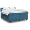 vidaXL Cama box spring con colch&oacute;n terciopelo azul oscuro 200x200 cm