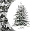 vidaXL &Aacute;rbol de Navidad artificial con bisagras y nieve flocada 180 cm