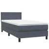 vidaXL Cama box spring con colch&oacute;n terciopelo gris oscuro 80x210 cm