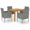 vidaXL Juego de comedor para jard&iacute;n de 5 piezas gris