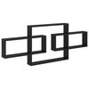 vidaXL Estante de pared Roble Negro 130 x 10 x 50 cm