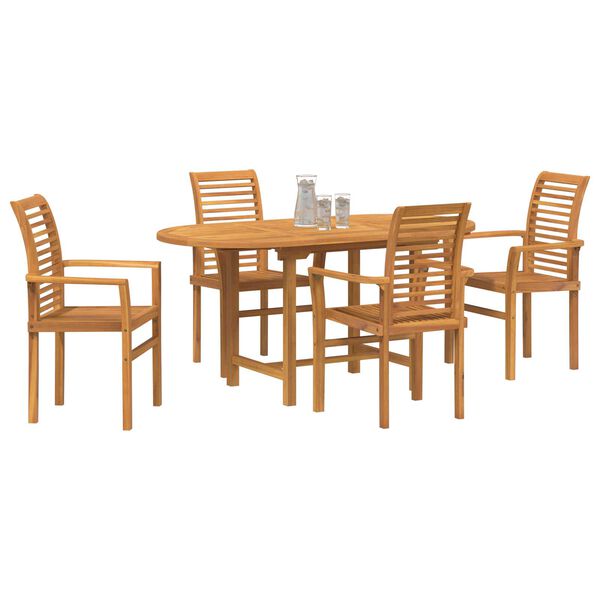 vidaXL Conjunto de Comedor de Jardín 5 pcs Marrón