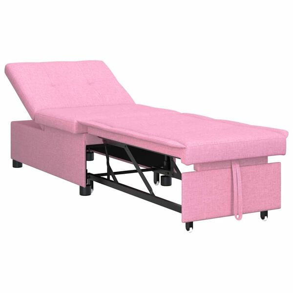 vidaXL Sof&aacute; cama desplegable Rosa 194 x 50 x 82 cm tela