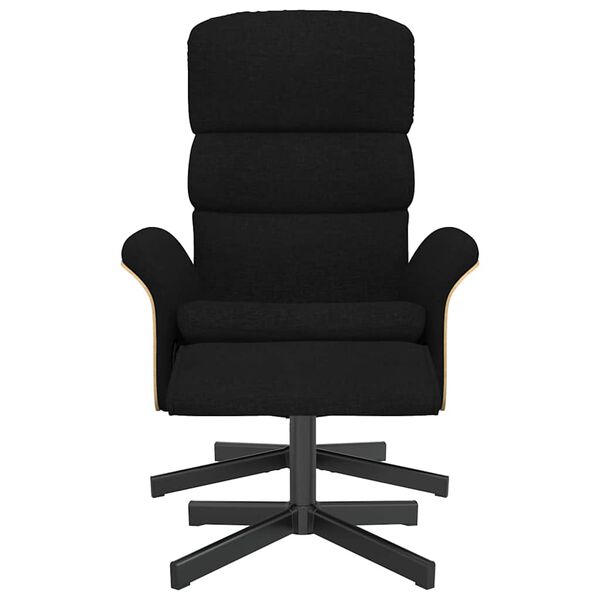 vidaXL Sill&oacute;n reclinable con reposapi&eacute;s tela negro