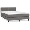 vidaXL Cama box spring con colch&oacute;n cuero sint&eacute;tico gris 140x190 cm