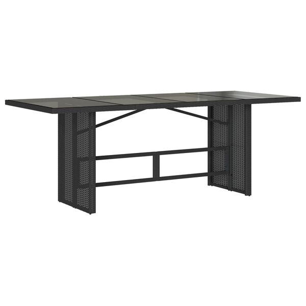 vidaXL Set de comedor de jard&iacute;n 9 pzas y cojines rat&aacute;n sint&eacute;tico negro