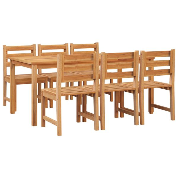 vidaXL Juego de comedor de jard&iacute;n 7 piezas madera maciza de teca
