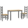 vidaXL Juego de comedor PANAMA 3 pzas madera maciza de pino gris