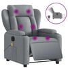 vidaXL Sillón reclinable de masaje eléctrico tela gris claro