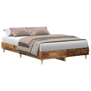 vidaXL Estructura de cama sin colch&oacute;n madera vieja 135x190 cm madera