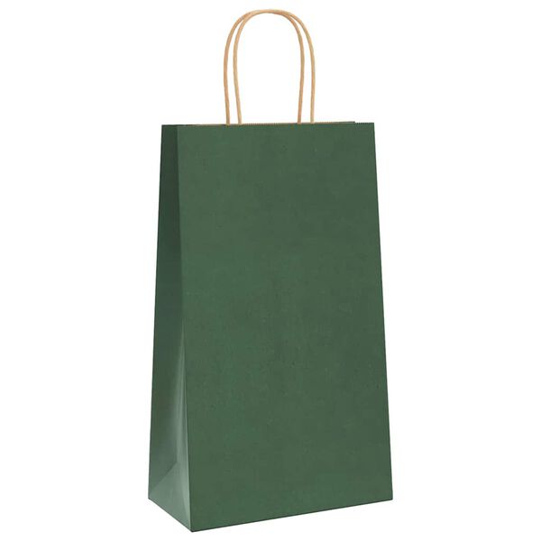 vidaXL Bolsas de papel con asas 50 uds verde 21x11x36 cm