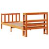 vidaXL Estructura cama con cabecero madera pino marr&oacute;n cera 90x200 cm