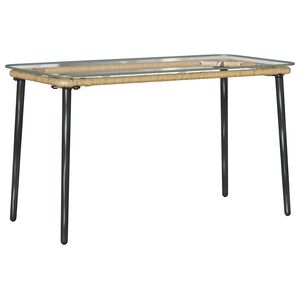 vidaXL Mesa de Jard&iacute;n Natural 80 x 40 x 45 cm rat&aacute;n sint&eacute;tico