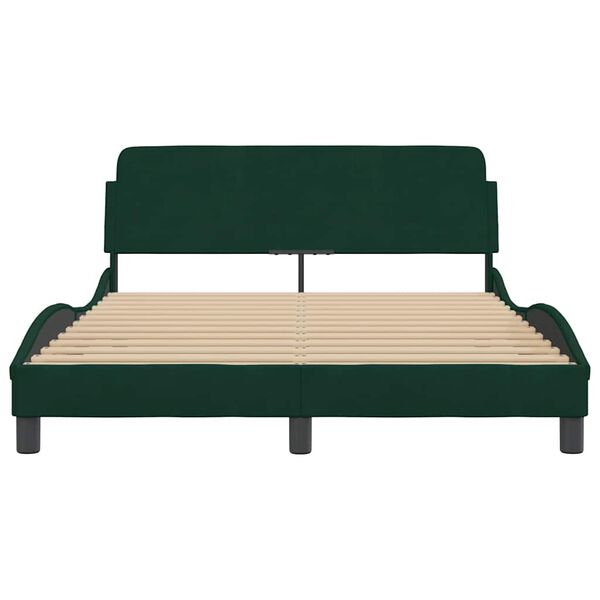 vidaXL Estructura de cama Dover terciopelo verde oscuro 120x200 cm