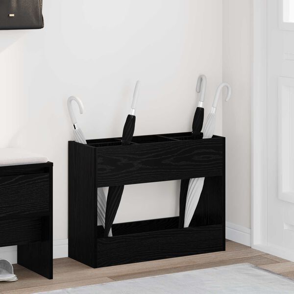 vidaXL Soporte de Sombrilla Roble Negro 65 x 24 x 50 cm