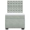 vidaXL Cama box spring con colch&oacute;n terciopelo gris claro 80x200 cm