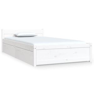 vidaXL Estructura de cama individual con cajones blanco 90x190 cm