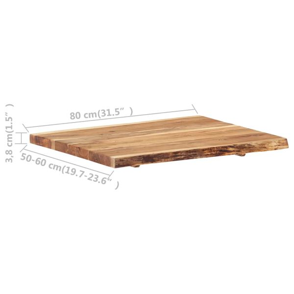 vidaXL Superficie de mesa de madera maciza de acacia 80x(50-60)x3,8 cm