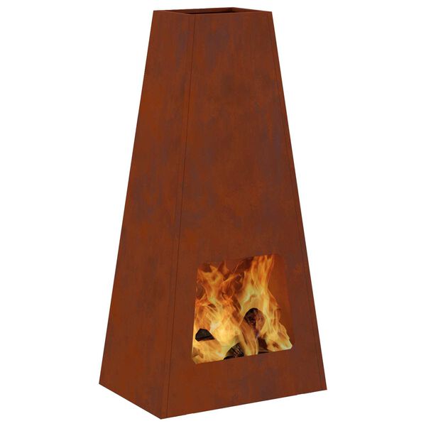 vidaXL Hoguera Marr&oacute;n 50 x 35 x 100 cm Acero autopatinable