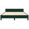 vidaXL Estructura cama sin colch&oacute;n terciopelo verde oscuro 140x190 cm