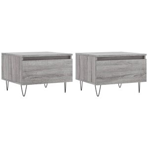 vidaXL Mesas de centro 2 uds madera ingenier&iacute;a gris Sonoma 50x46x35 cm