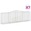 vidaXL Cestas de gaviones 7 uds forma de arco hierro 400x50x120/140 cm