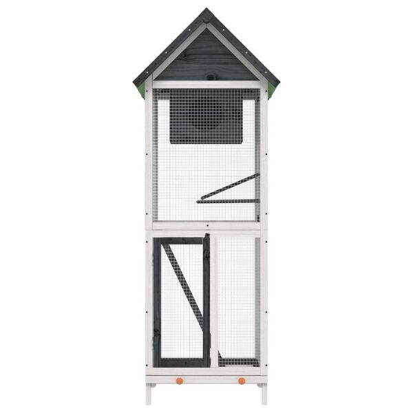 vidaXL Casita para p&aacute;jaros madera maciza pino gris 60x58,5x160 cm
