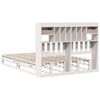 vidaXL Cama con estanter&iacute;a sin colch&oacute;n madera maciza blanca 160x200 cm